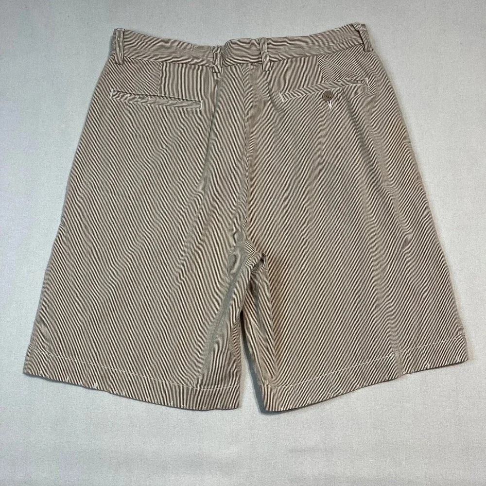 J. Crew‎ Striped Cotton Shorts Men's Tan Casual Pleated - Size 32